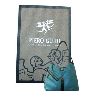 Piero Guidi Every Boy Elettra Large Turquoise Angel Embossed  Rubber Purse Bag